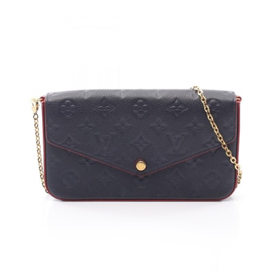 ルイ・ヴィトン LOUIS VUITTON ポシェット フェリシー ショルダーバッグ バッグ レザー モノグラム・アンプラント マリーヌルージュ レディース ネイビー系 / レッド系 M64099 【中古】