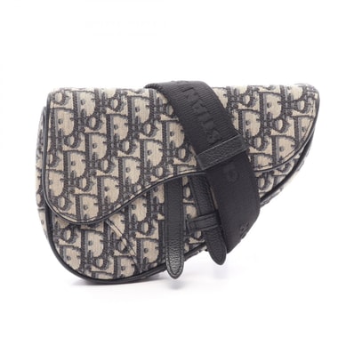 ディオール Dior オブリーク サドルバッグ ミニ ショルダーバッグ バッグ ジャガード/レザー レディース ネイビー系 / アイボリー系 / ブラック系 【中古】
