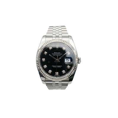 ROLEX ロレックス デイトジャスト 10P 腕時計 116234G K18ホワイトゴールド ステンレススチール ホワイトゴールド シルバー ブラック メンズ【中古】