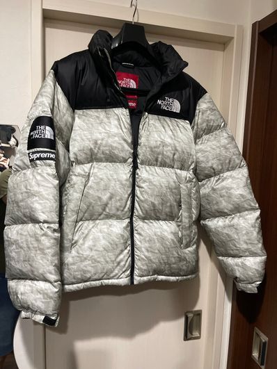 Supreme x The North Face Nuptse Jacket "White Paper Print"