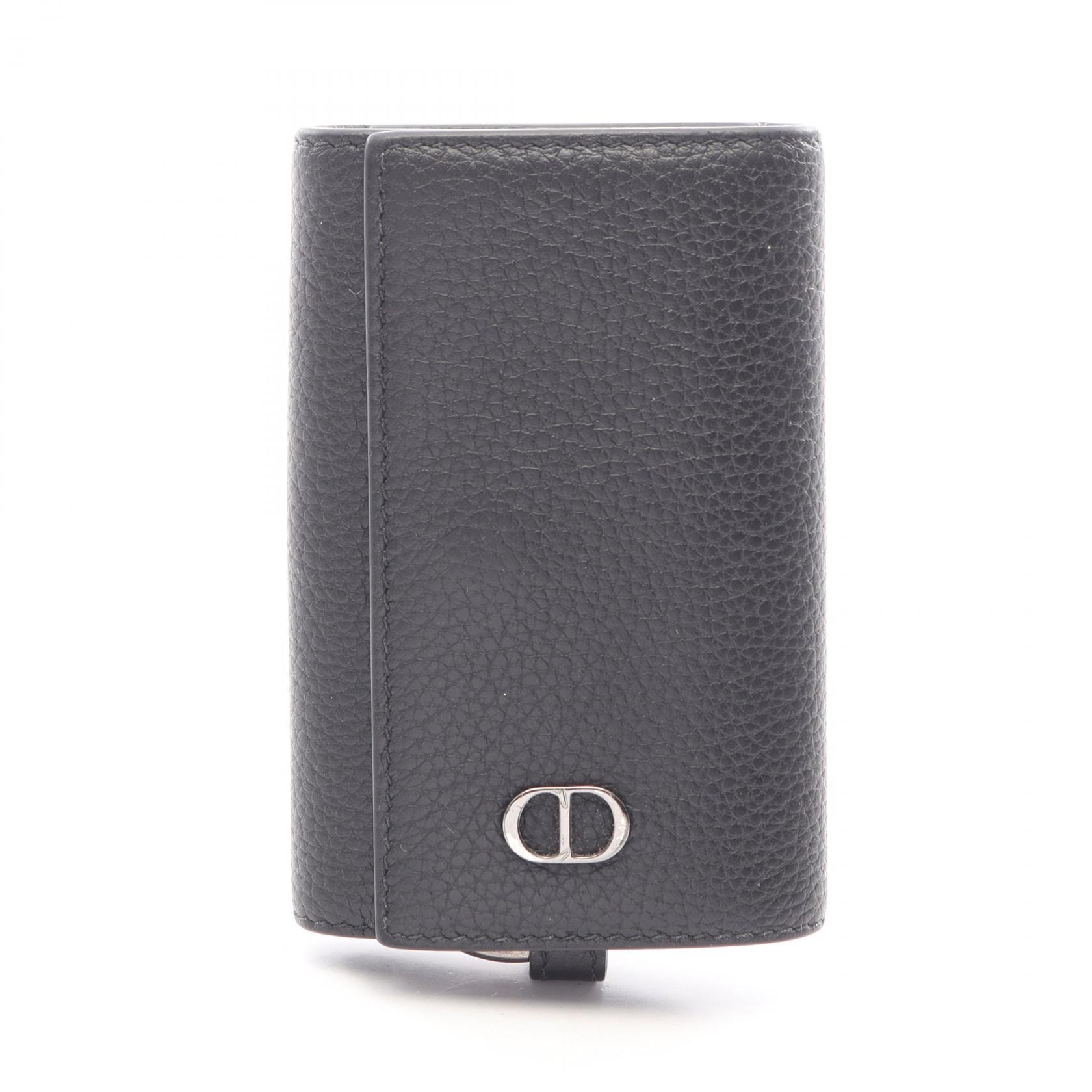 ディオール Dior CDロゴ 6連 キーケース アクセサリー レザー メンズ ブラック系 【中古】