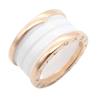 ブルガリ BVLGARI B-zero1 ビーゼロワン リング 4バンド セラミック リング・指輪 ジュエリー K18PG(ピンクゴールド) セラミック メンズ レディース ゴールド系 / ホワイト系 346518 【中古】