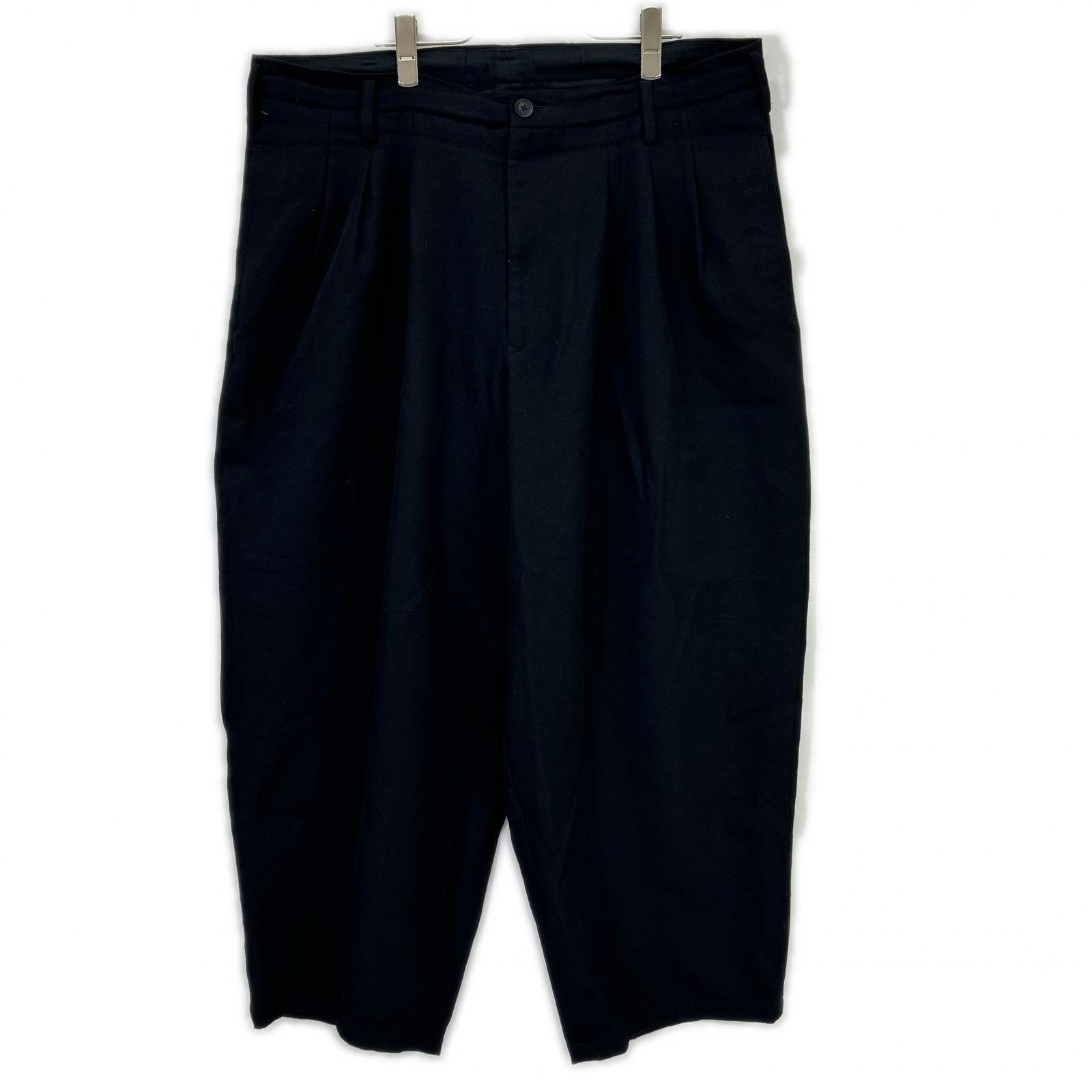 ヨウジヤマモトプールオム HJ-P08-101 ブラック ウール ARMY GABARDINE 12-PLEAT PANTS アーミーギャバジン 12タックパンツ 2