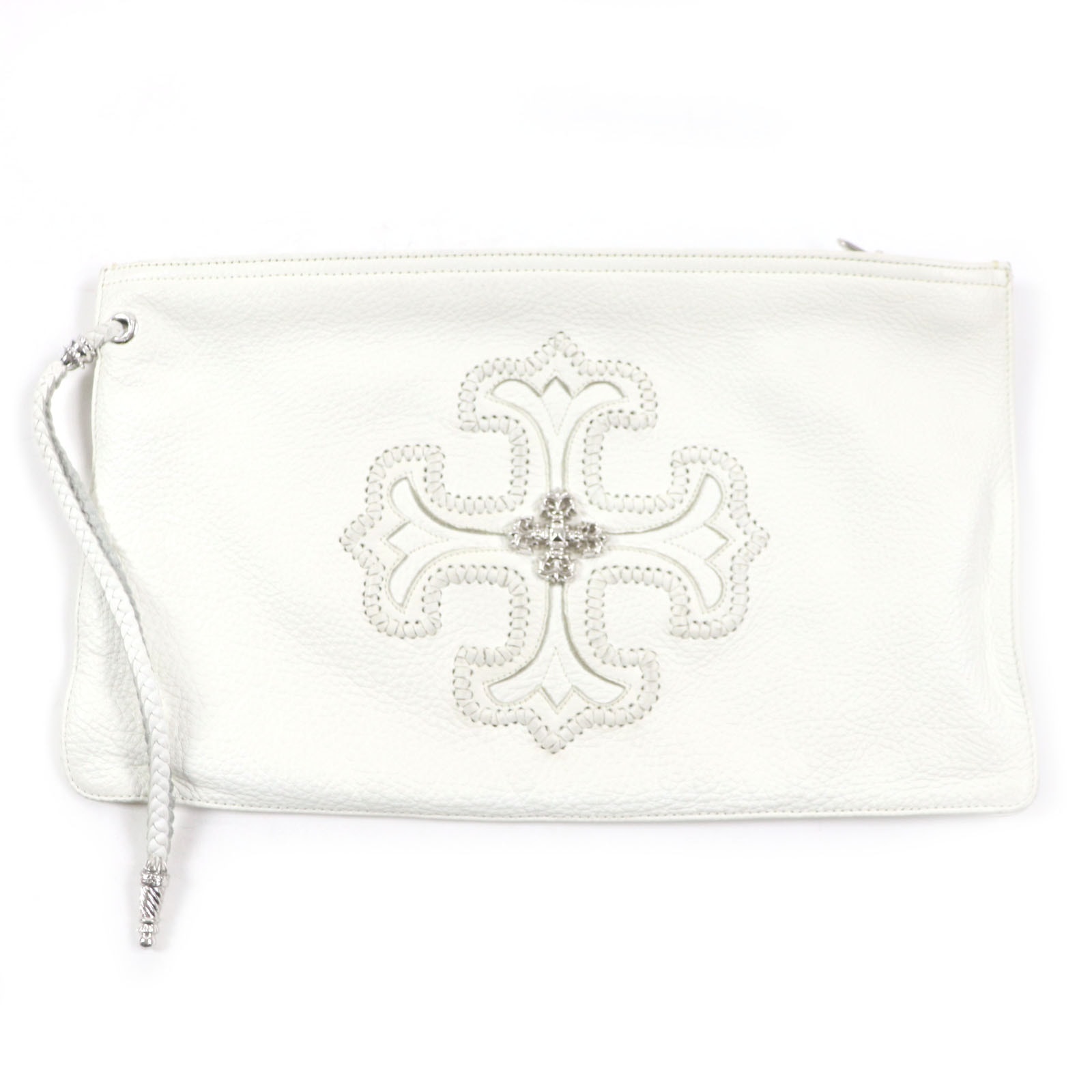 Chrome Hearts Filigree Plus Clutch Bag Leather SV925 "White"