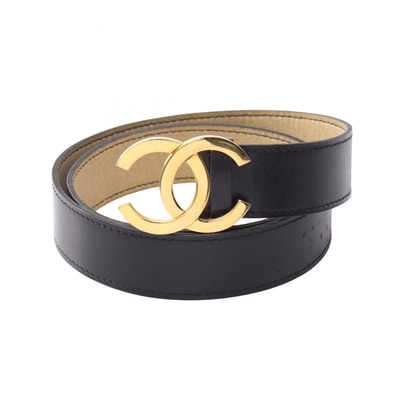 シャネル CHANEL ココマーク ベルト 衣料品 レザー レディース ブラック系 【中古】