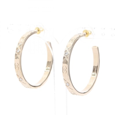 シャネル CHANEL ココマーク フープ ピアス ジュエリー GP(ゴールドメッキ) ラインストーン レディース ゴールド系 【中古】