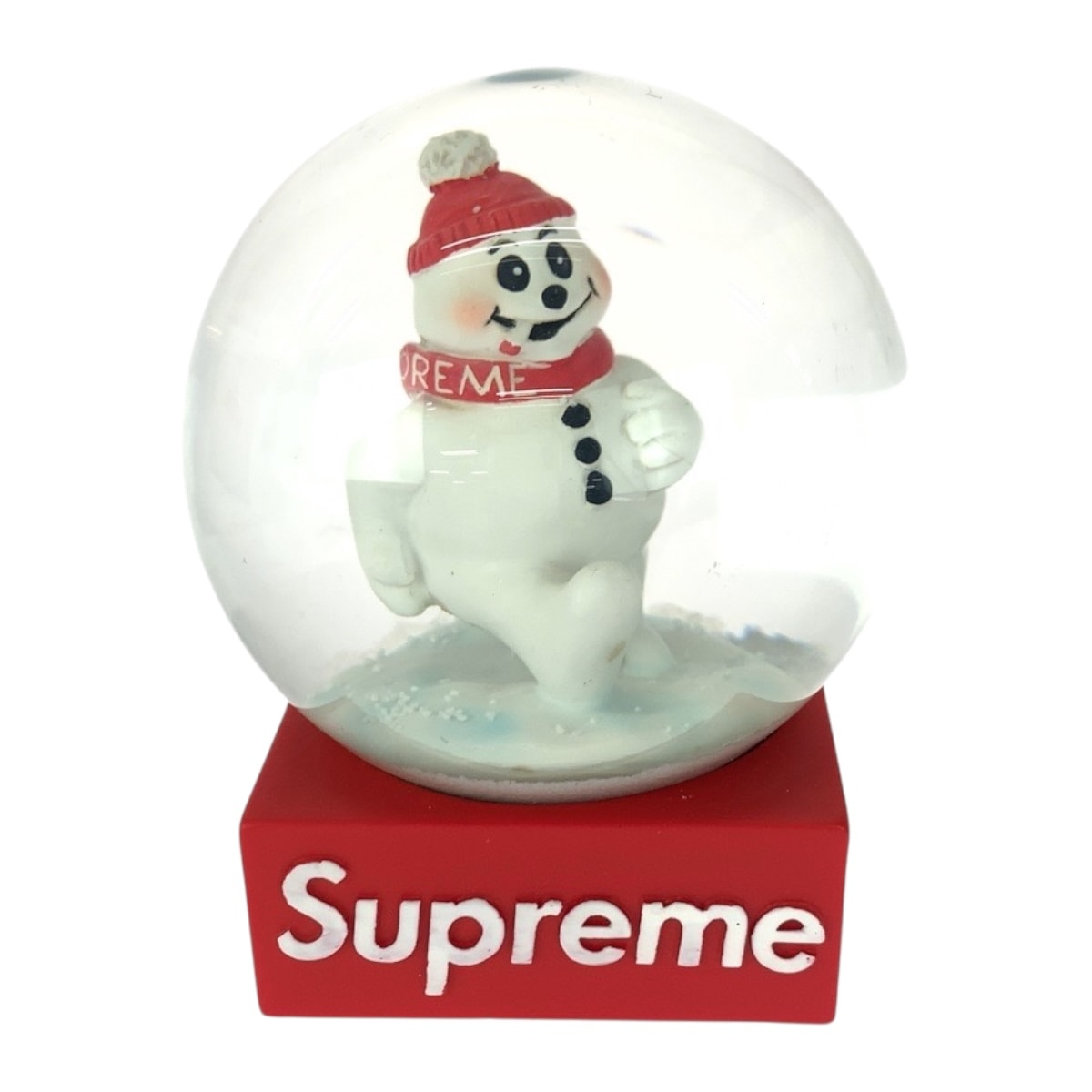 超美品 Supreme シュプリーム 21AW Snowman Snowglobe レッド ホワイト ガラス スノードーム 505571 【中古】