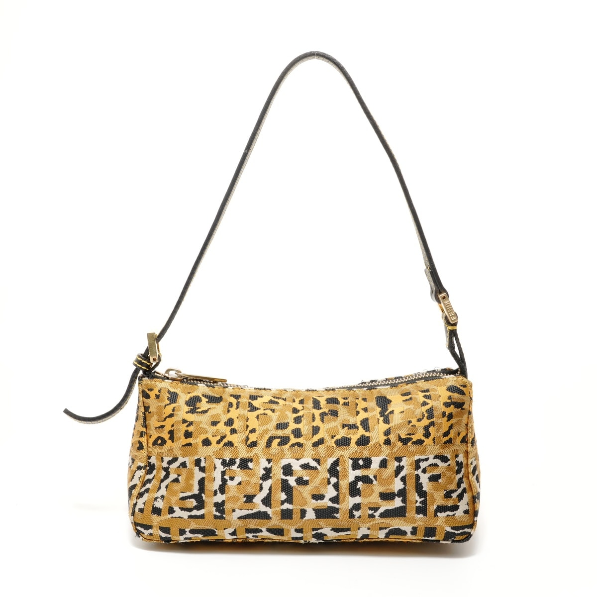 フェンディ FENDI ズッカ ヒョウ柄 アクセサリーポーチ ショルダーバッグ【中古】