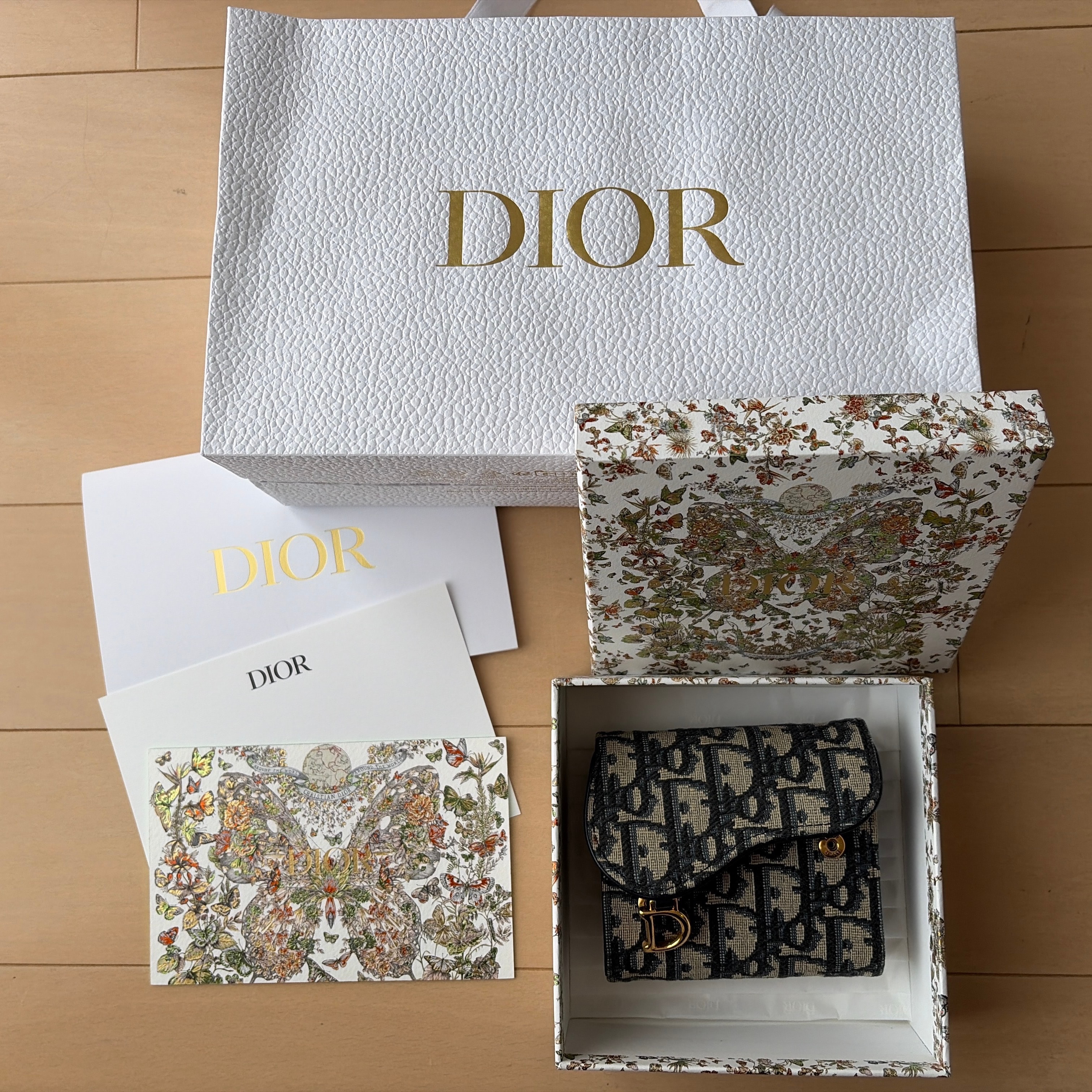Dior Saddle Nymphea Wallet Dior Oblique Jacquard Japan Exclusive "Blue"