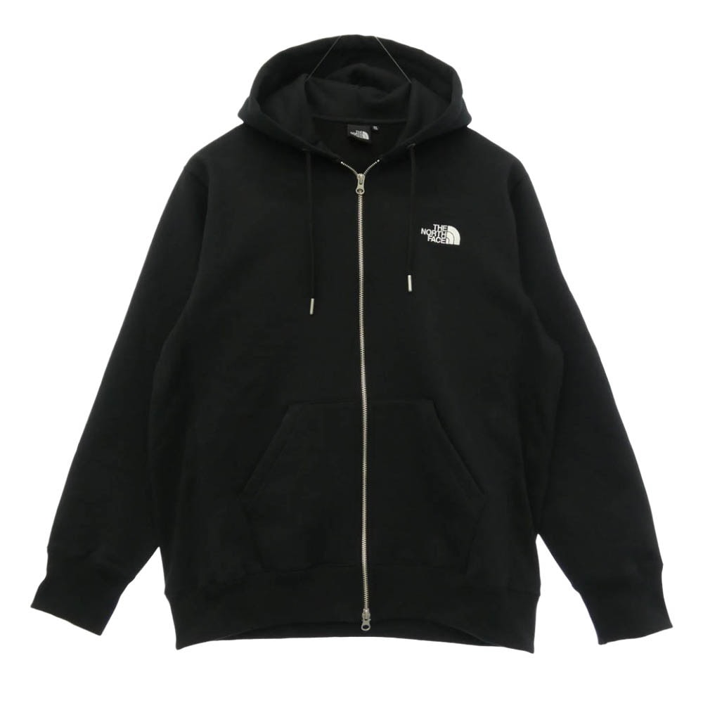 THE NORTH FACE ノースフェイス NT62349 SQUARE LOGO FULL ZIP スクエア ロゴ フル ジップ パーカー フーディー ブラック系 XL【中古】