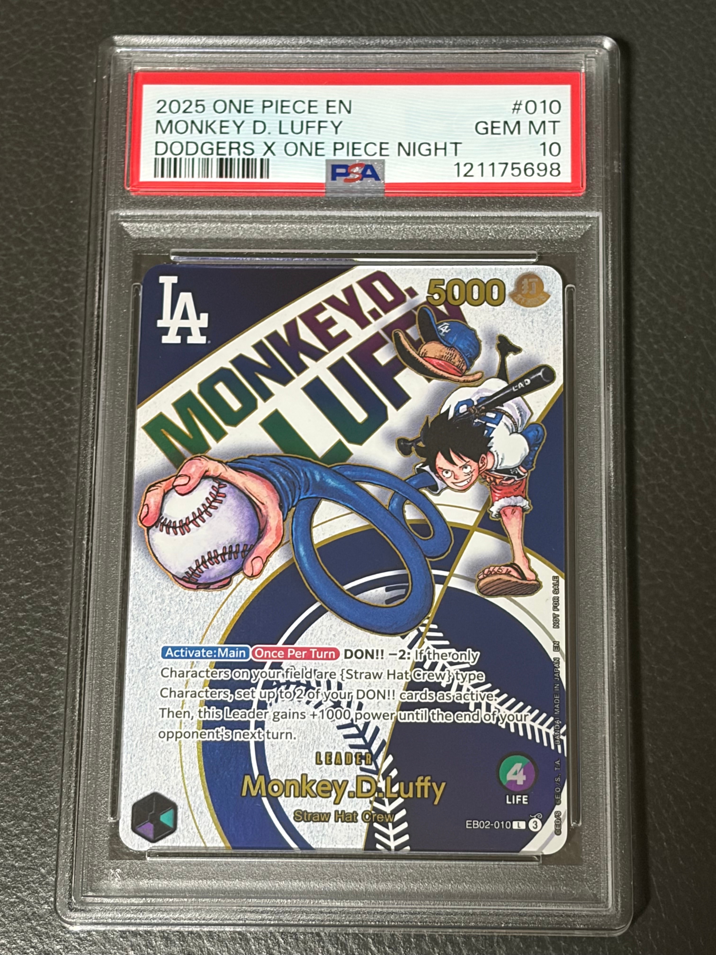PSA10】モンキー・D・ルフィ L [EB02-010]【英語版】(プロモーション