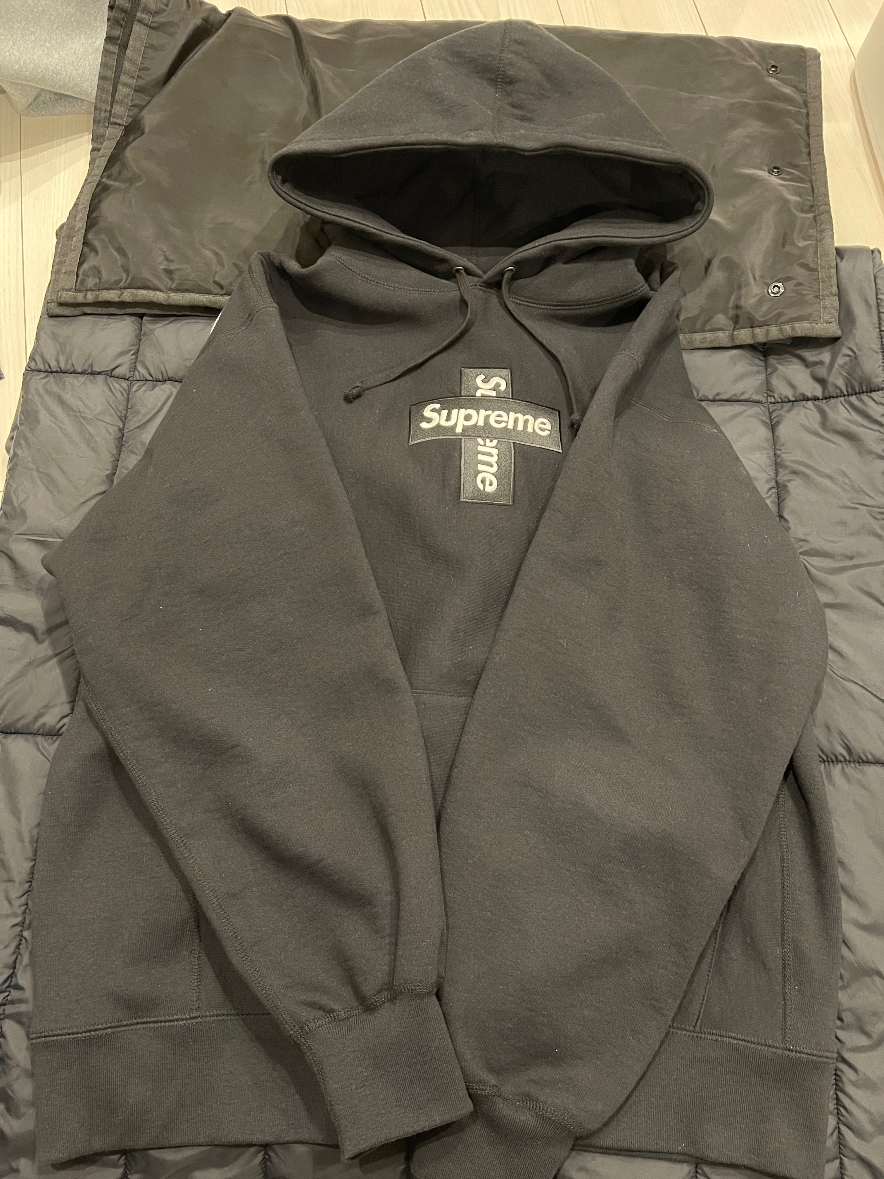 Supreme Cross Box Logo Hooded Sweatshirt "Black"