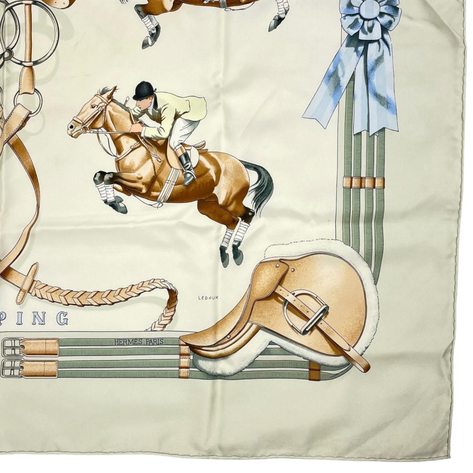 C (やや傷や汚れあり)】HERMES エルメス JUMPING スカーフ シルク
