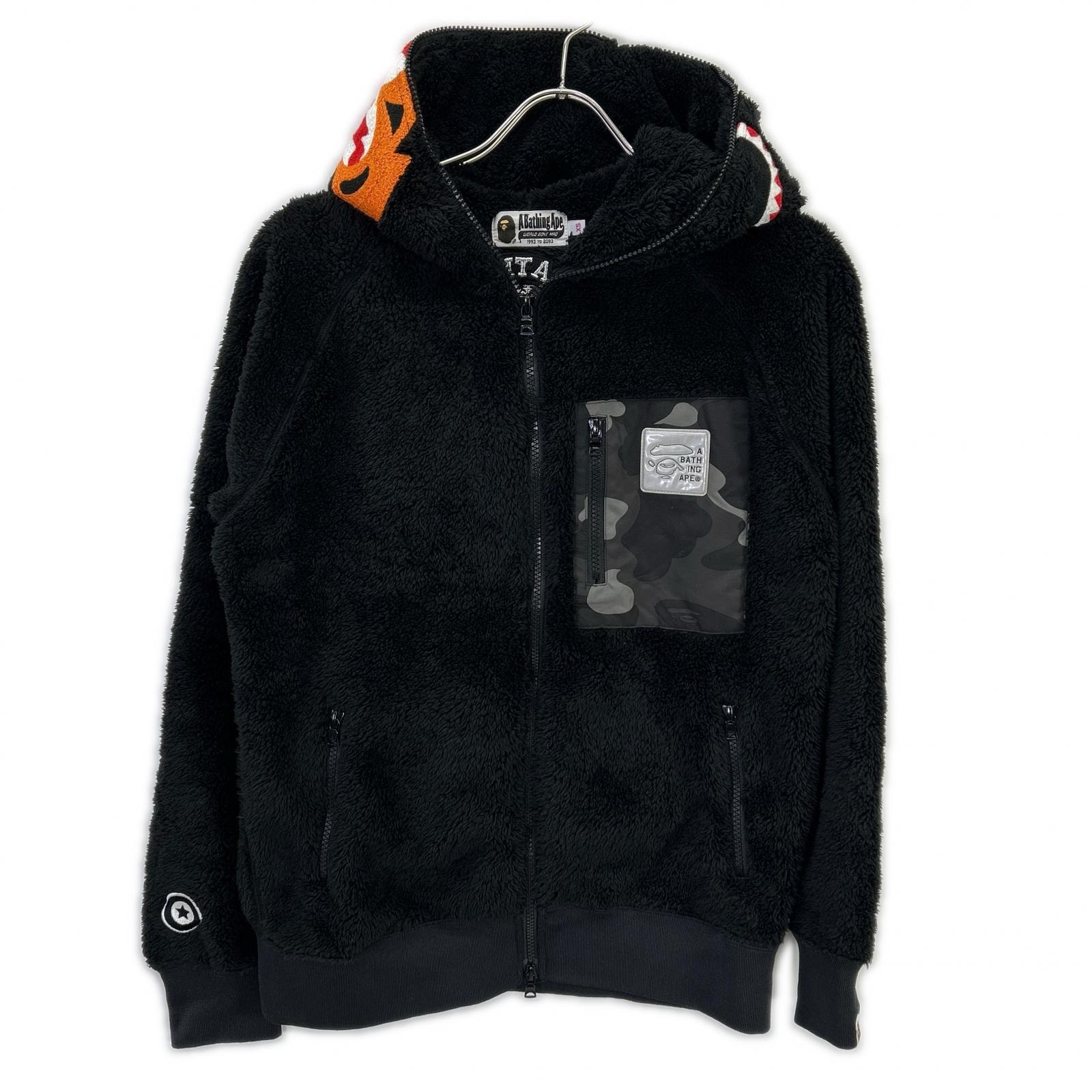 アベイシングエイプ 001LJE702020X ブラック BOA TIGER SHARK フルジップフーディー