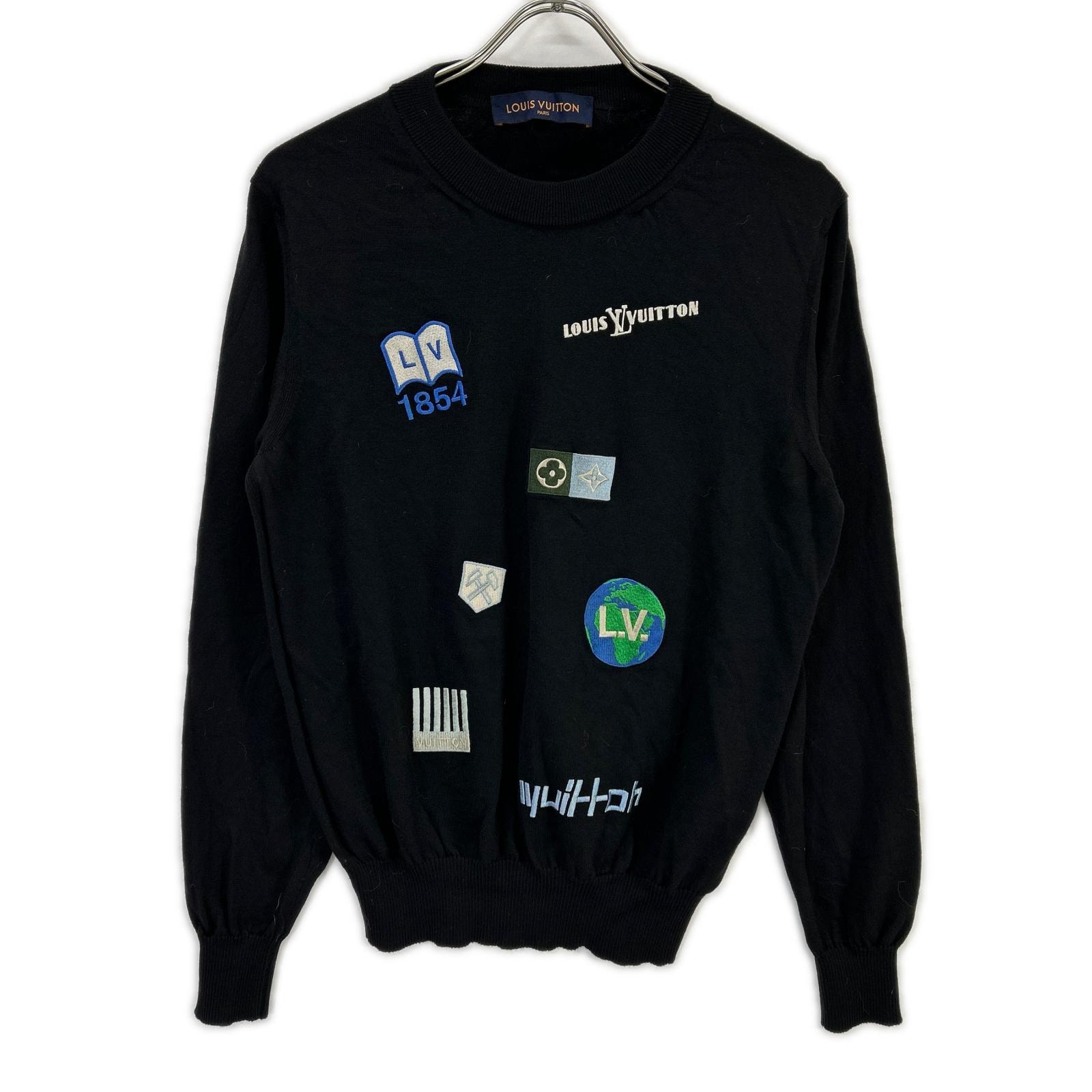 ルイヴィトン 19AW ブラック RM192M HHN14W パッチ デザイン ハイゲージニット M