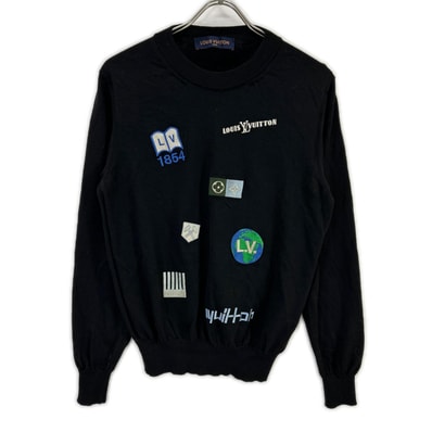 ルイヴィトン 19AW ブラック RM192M HHN14W パッチ デザイン ハイゲージニット M