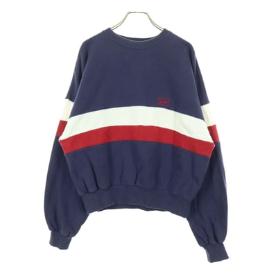 Lee リー トリコロールカラー 長袖 トレーナー M ネイビー スウェット