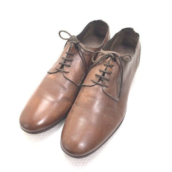 ZARA★サイズ42★26.5-27.0cm★プレーントゥ ビジネスシューズ レザーシューズ★茶色 ブラウン◆is7-94