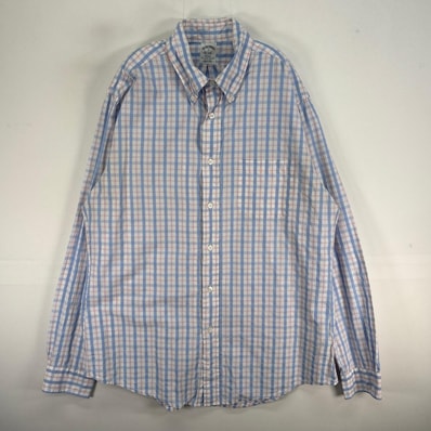 古着 ブルックスブラザーズ Brooks Brothers 長袖シャツ チェック 胸ポケ 1818 L ブルー系 マルチカラー メンズ