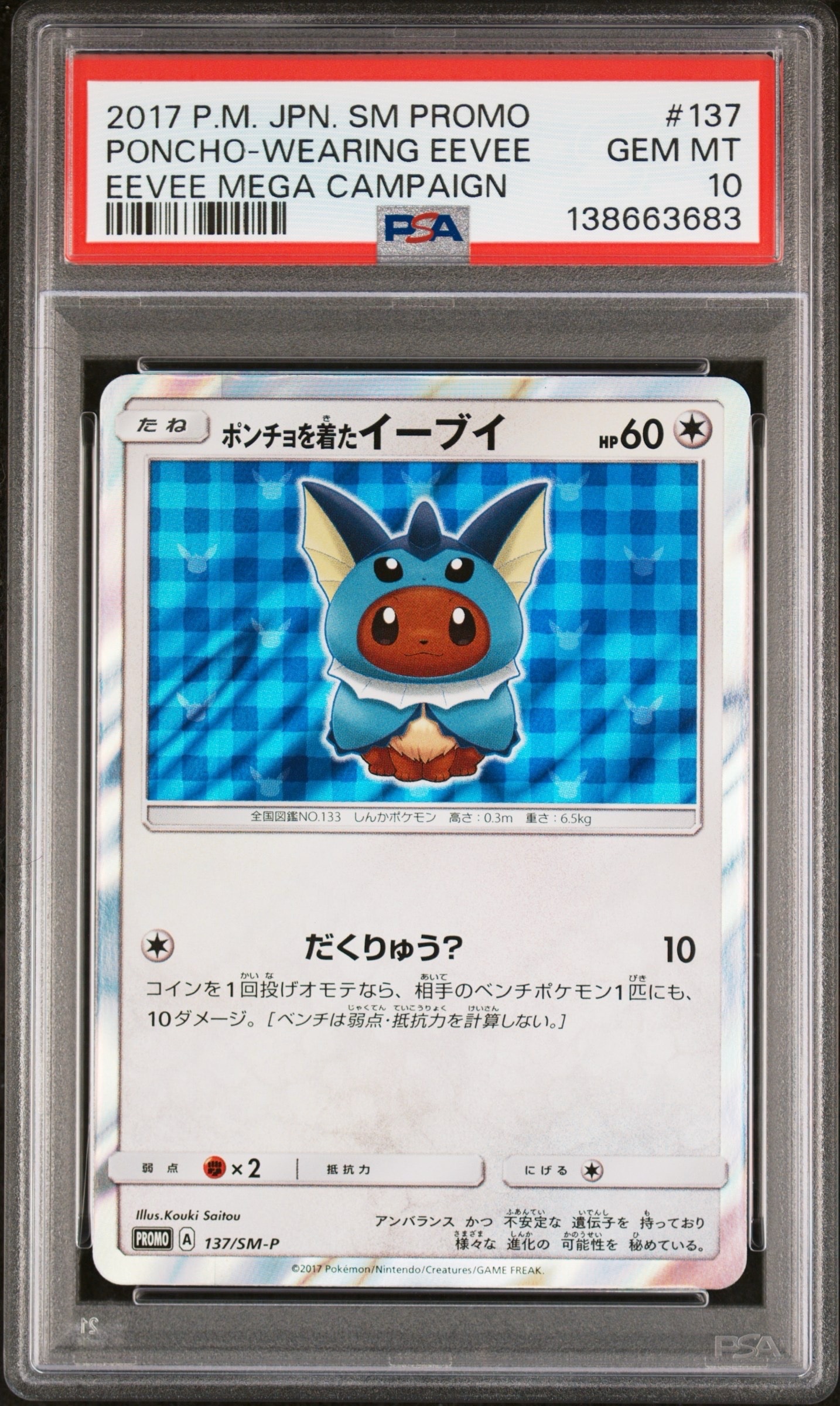 ポンチョを着たイーブイ: プロモ[SM-P 137](プロモーションカード「SM