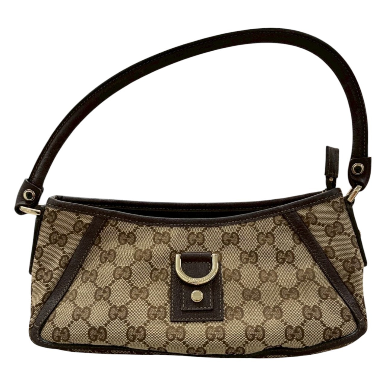 美品 GUCCI グッチ ベージュ ゴールド金具 GGキャンバス レザー/ ハンドバッグ S1-00081 【中古】