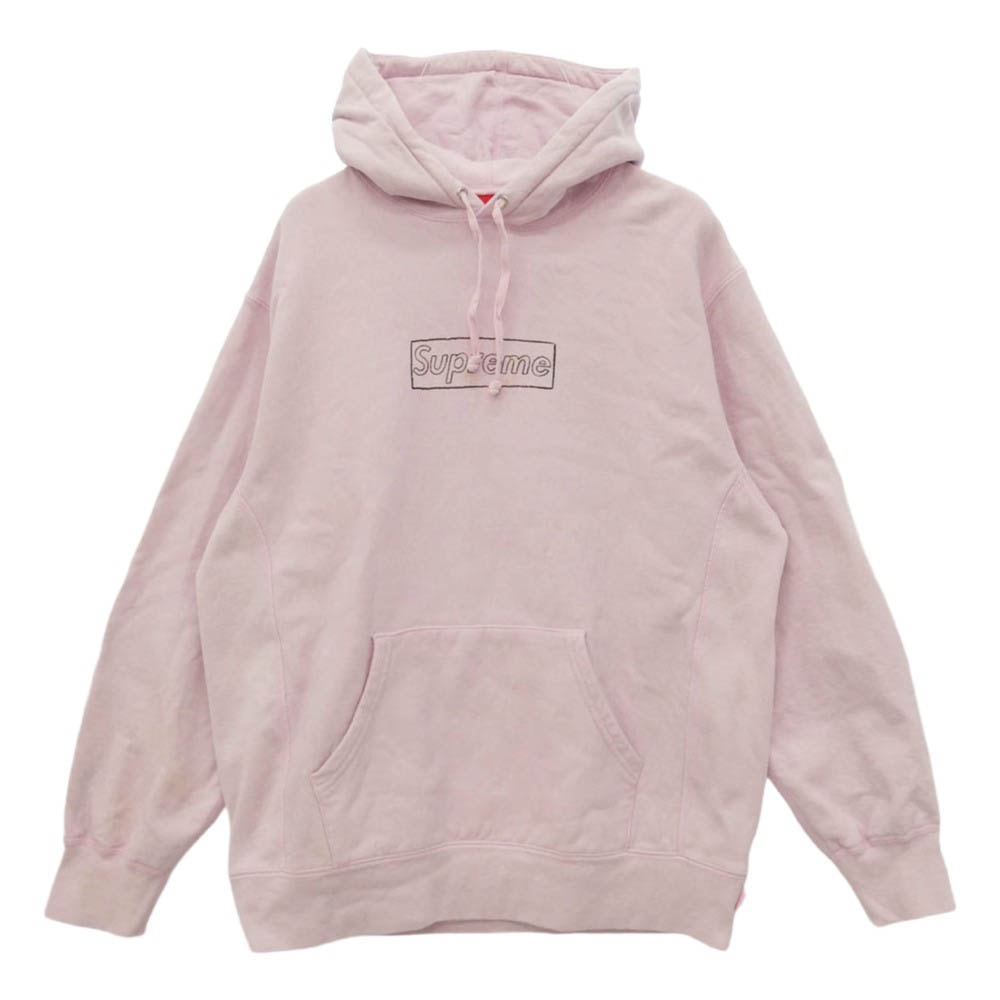 Supreme シュプリーム 21SS KAWS Chalk Logo Hooded Sweatshirt カウズ チョーク ロゴ フーデッド プルオーバー スウェットシャツ フーディー パーカー M【中古】