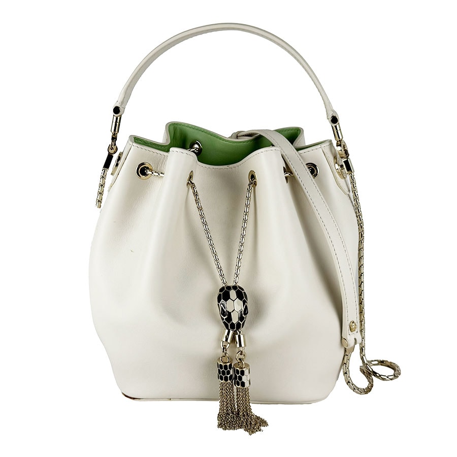 ブルガリ BVLGARI ショルダーバッグ セルペンティ フォーエバー レザー アイボリー レディース【中古】 z10963