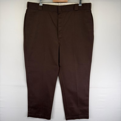 古着 80's/80年代 ヴィンテージ ディッキーズ Dickies パンツ ジップ 大きいサイズ タロンジップ w44 L30 ブラウン系 メンズ