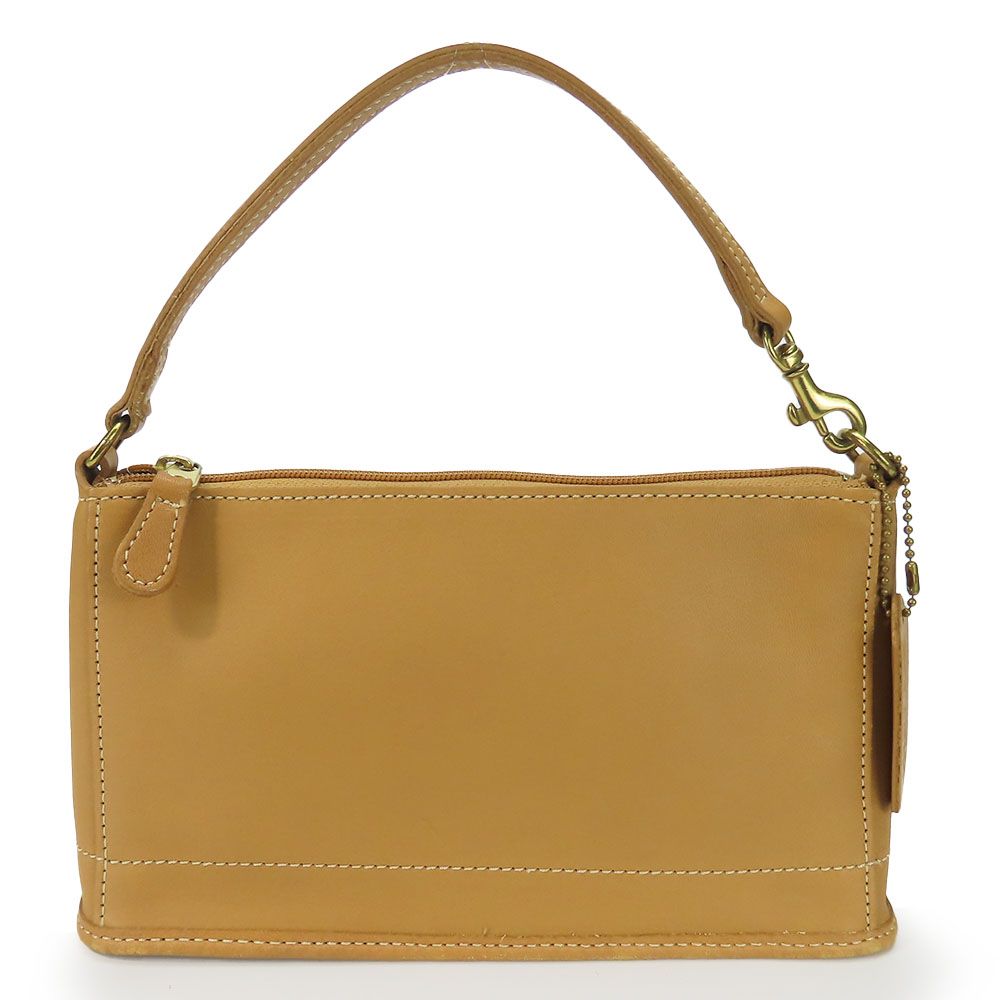 【中古】 コーチ ポーチ 9311 レザー ベージュ ゴールド金具 ハンドポーチ バッグ 普段使い レディース 女性 COACH
