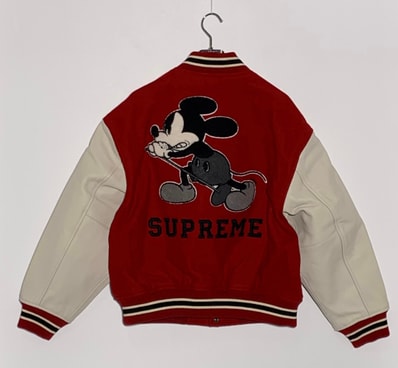 Supreme x Number (N)ine x Mickey Mouse Varsity Jacket "Red"