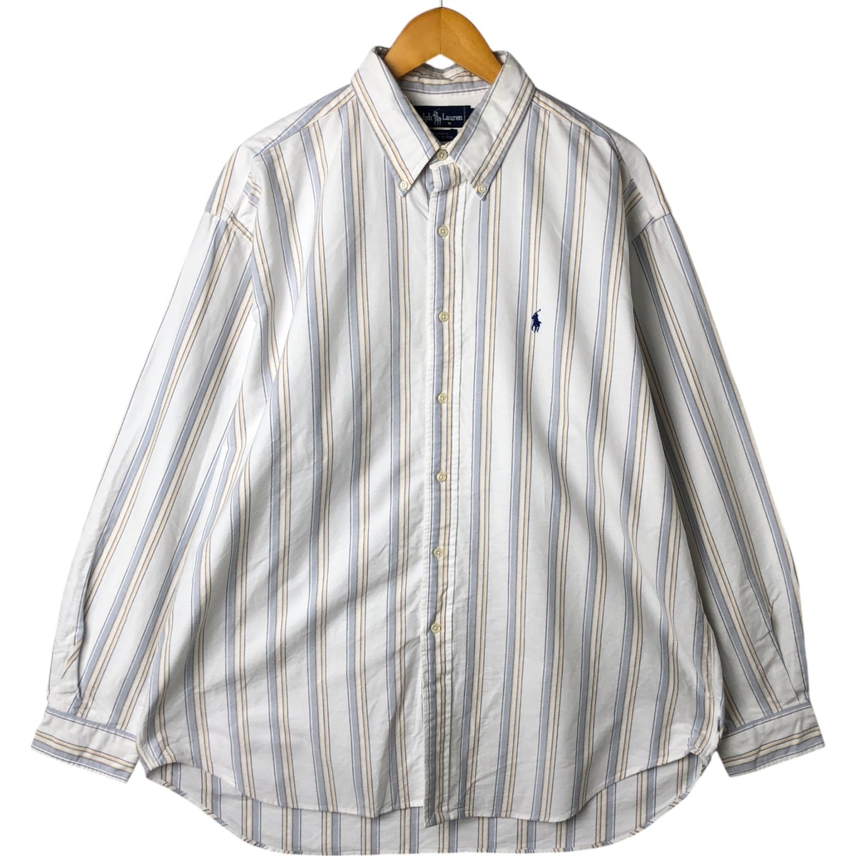 古着 ラルフローレン Ralph Lauren BLAIRE マルチストライプ 長袖 ボタンダウンストライプシャツ メンズXL相当/eaa549307