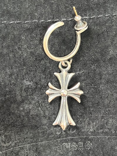 Chrome Hearts Hoop CH Cross Earrings "Silver"