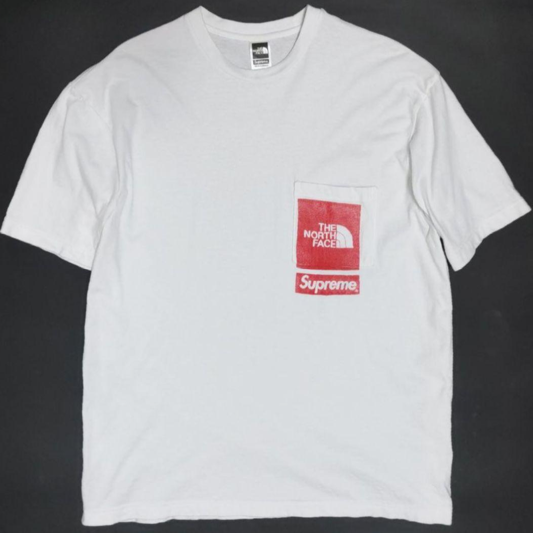 シュプリーム ザノースフェイス プリンティド ポケット Tシャツ "ホワイト"