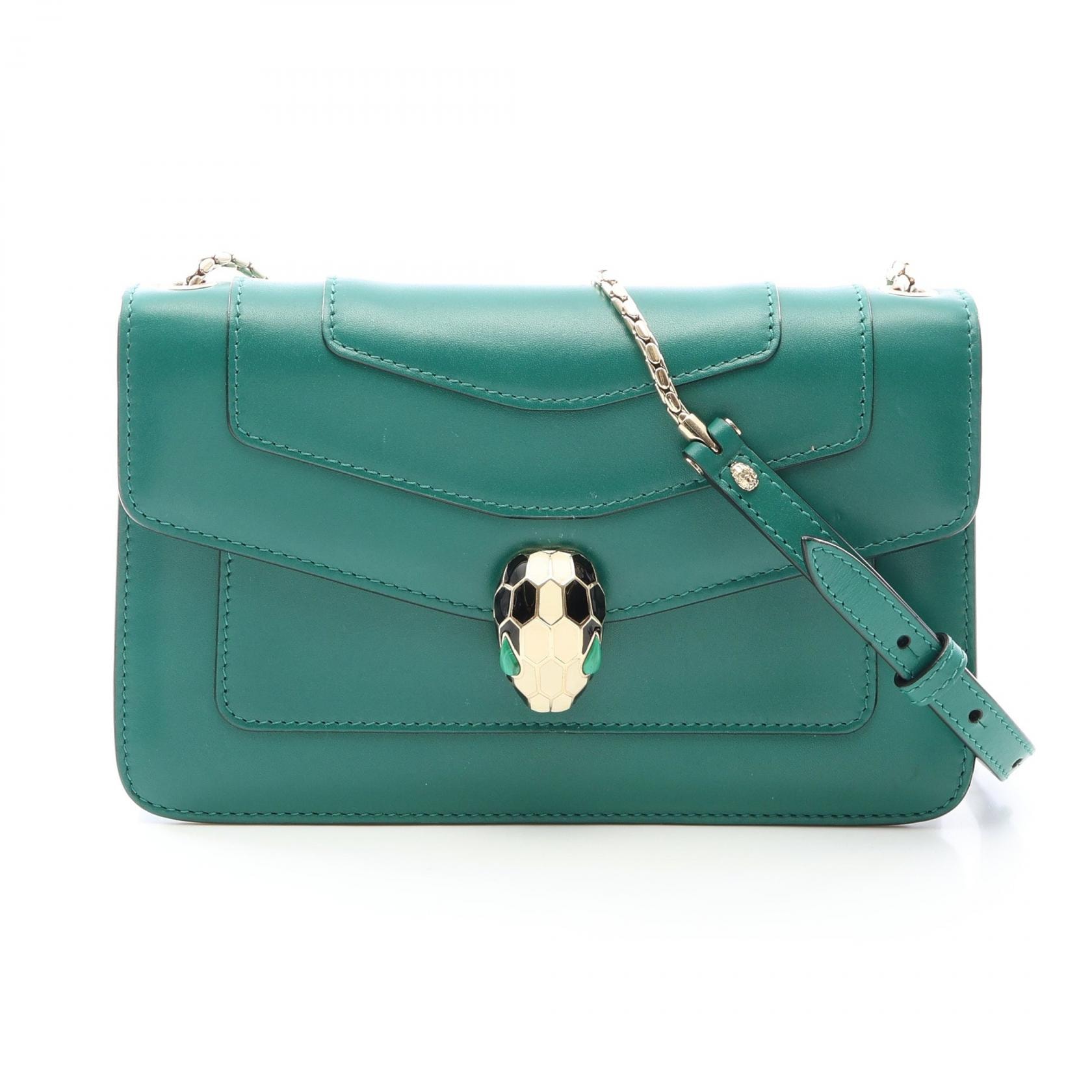 ブルガリ BVLGARI セルペンティ フォーエバー ショルダーバッグ バッグ レザー レディース グリーン系 38065 【中古】