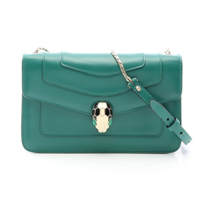 ブルガリ BVLGARI セルペンティ フォーエバー ショルダーバッグ バッグ レザー レディース グリーン系 38065 【中古】