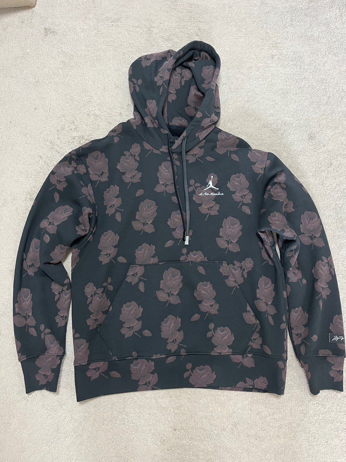 Jordan A ma maniere Allover Print Fleece Hoodie "Black"