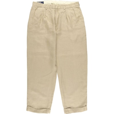 古着 ラルフローレン Ralph Lauren POLO by Ralph Lauren ツータック リネンパンツ スラックス メンズw36相当/eaa535749