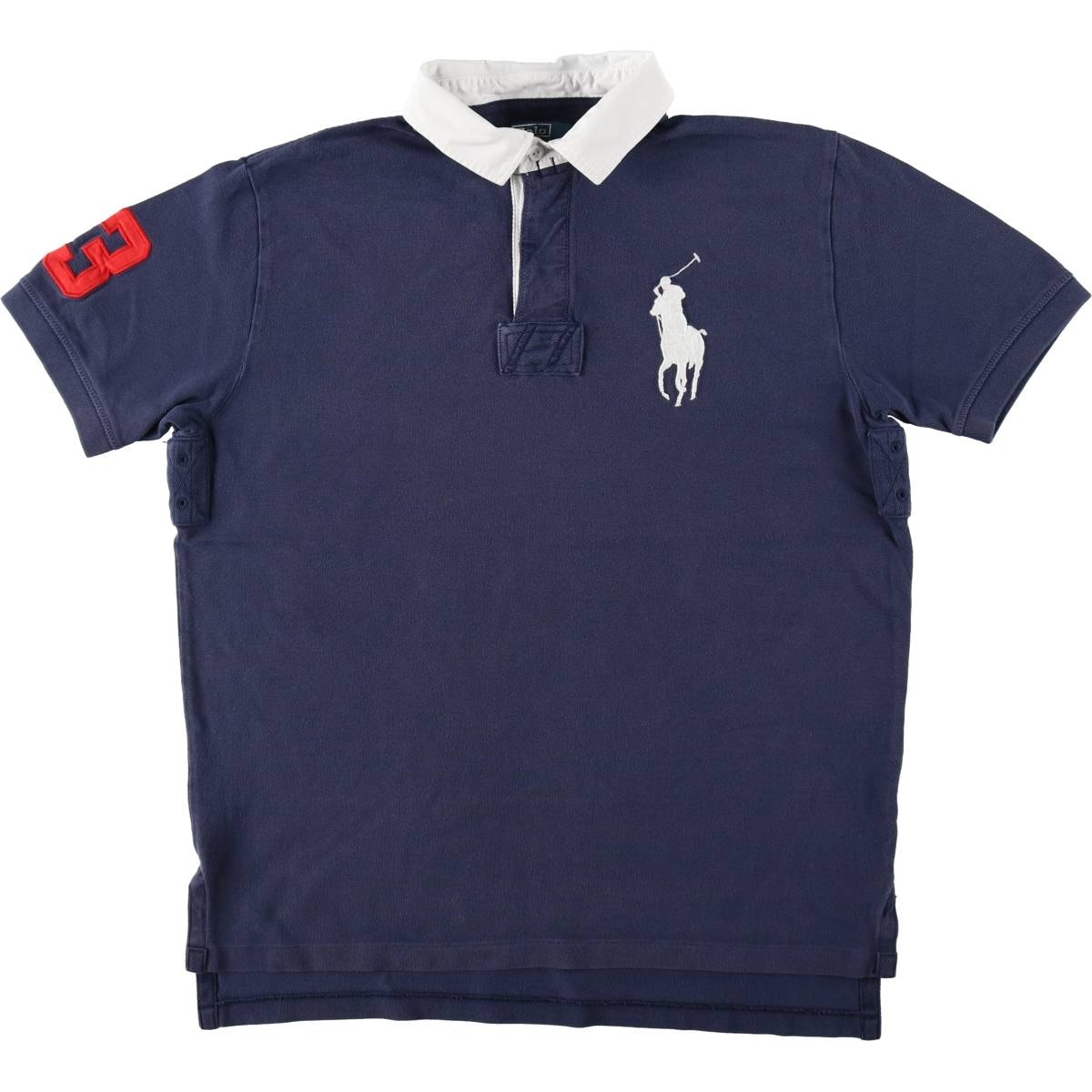 古着 ラルフローレン Ralph Lauren POLO by Ralph Lauren ビッグポニー 半袖 ラガーシャツ メンズL相当/eaa657926