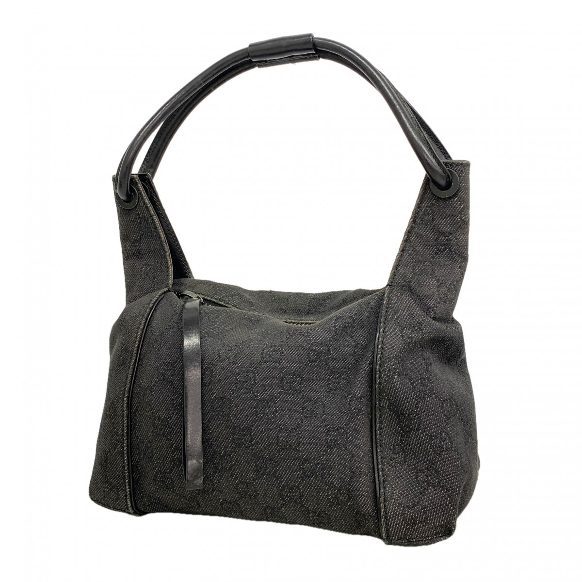 【6ga0609-k】グッチ ショルダーバッグ 101333 デニム ブラック シルバー金具【中古】レディース