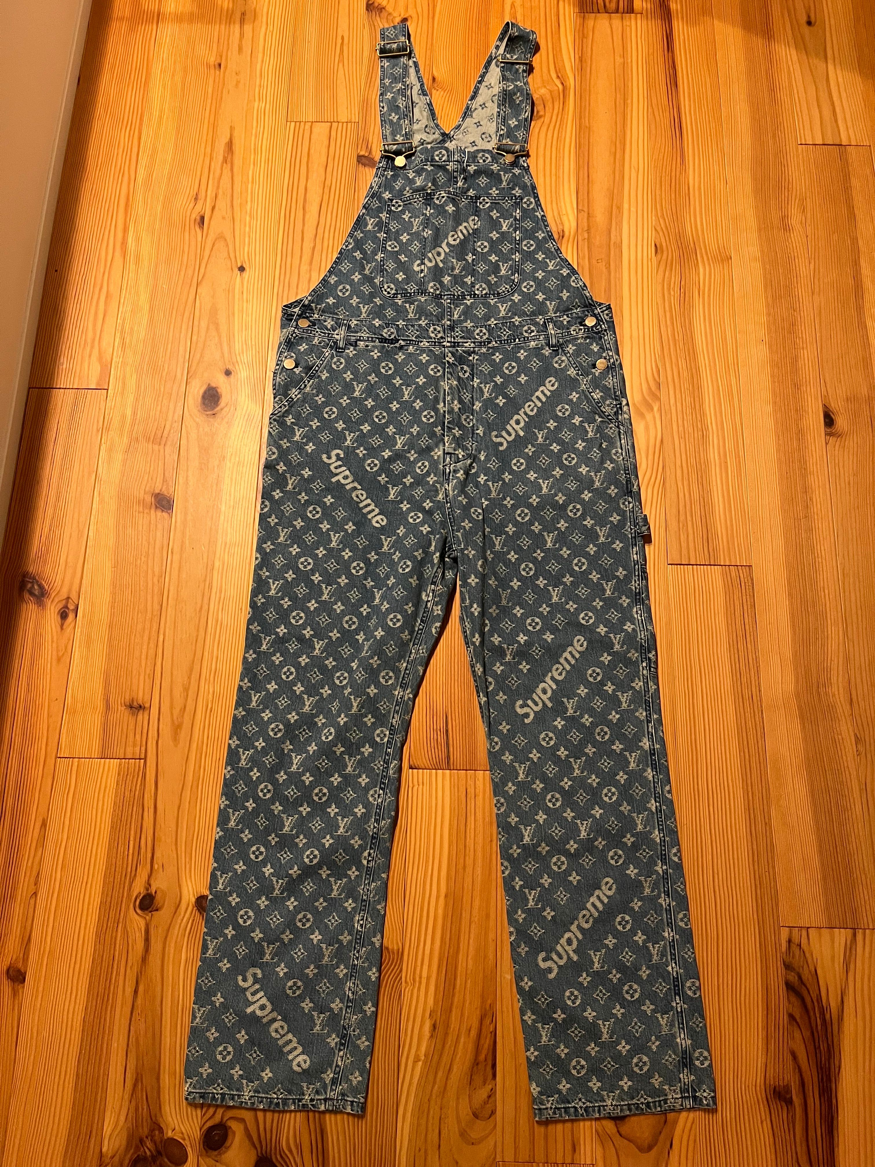 Supreme / Louis Vuitton Jacquard Denim Overalls "Blue"