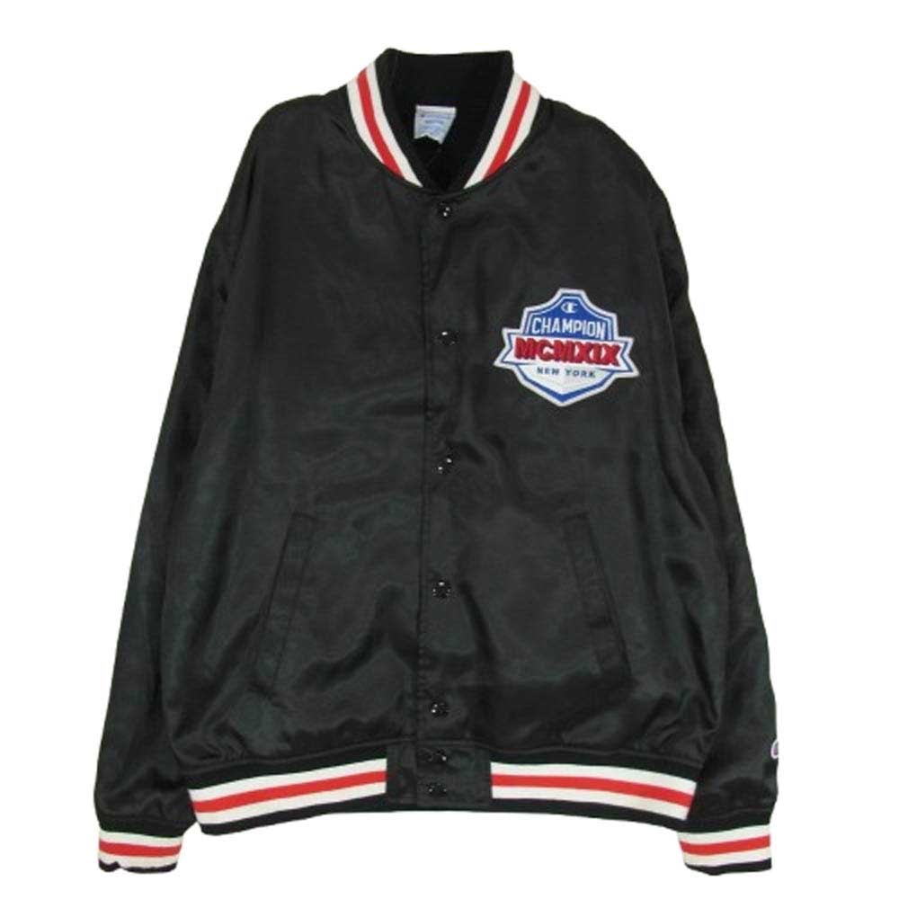 Champion チャンピオン ブルゾン C3-X605 Snap JKT ACTION STYLE アクション スタイル スナップ ジャケット ジャンパー ブルゾン スタジャン ブラック系 M【中古】