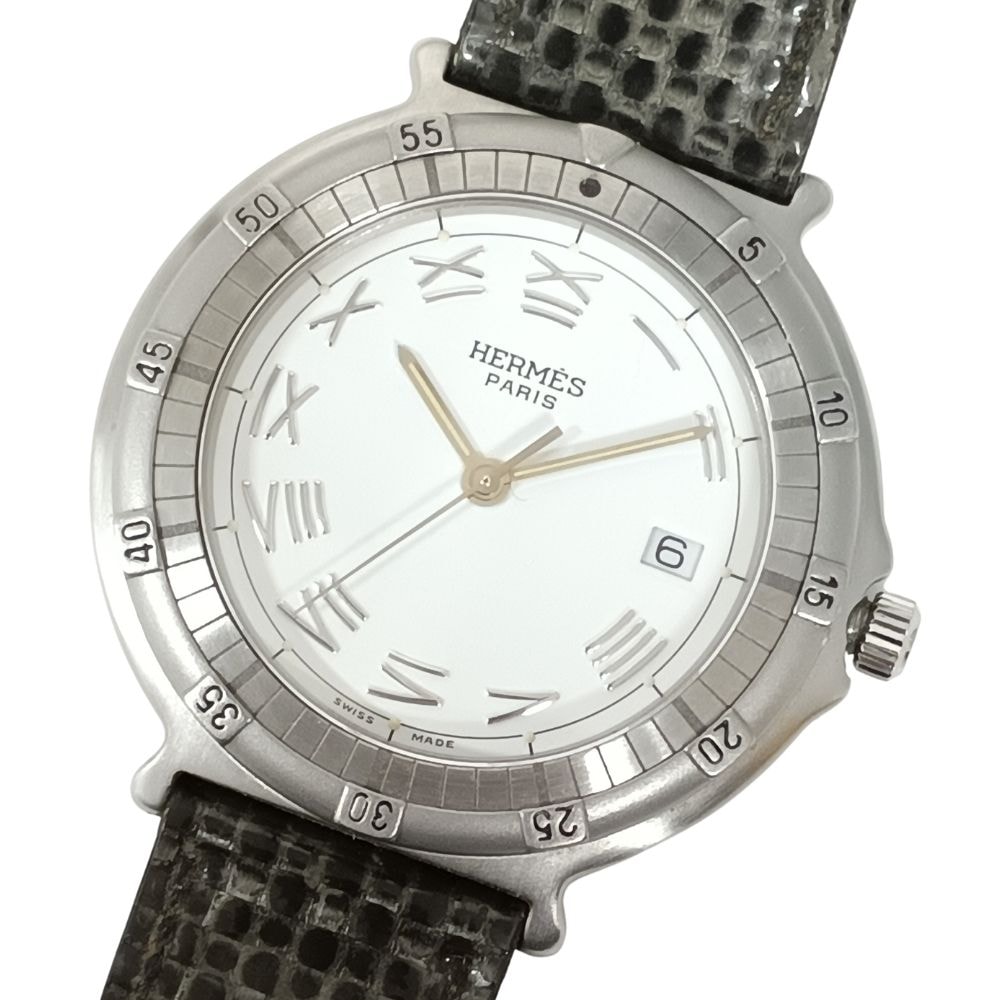 HERMES エルメス キャプテンニモ クォーツ レディース ベルト社外 腕時計 正規品 / C623