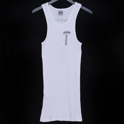Chrome Hearts T-Bar Logo Back Cross Print Tank Top "White"