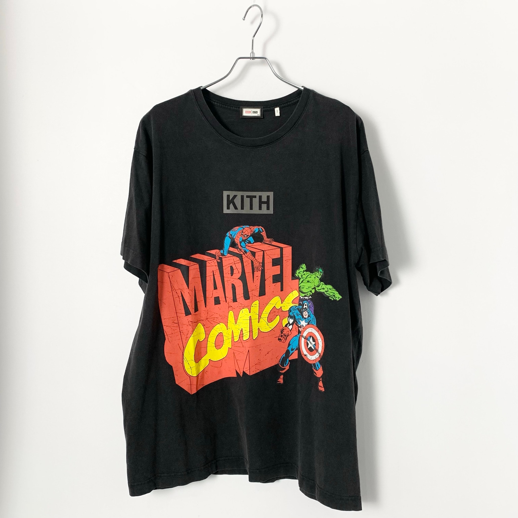 Marvel x Kith Spider-Man Avengers Vintage Tee "Black"
