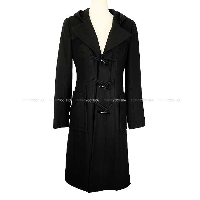 【渋谷並木橋店】CHANEL シャネル ダッフルコート ロング フード付 トグルボタン ココマーク 黒 (ブラック) ウール #34 06A P29341 新品未使用