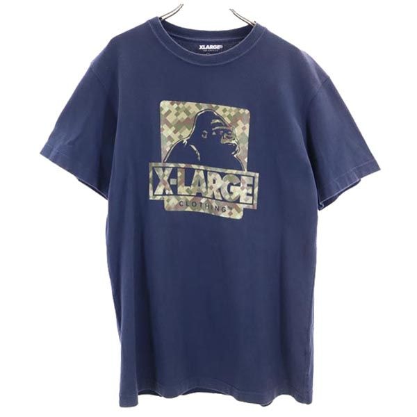 XLARGE エクストララージ ロゴプリント 半袖 Tシャツ M ネイビー系
