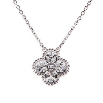 Van Cleef & Arpels ヴァンクリーフ&アーペル ヴィンテージ アルハンブラ ペンダント VCARA46100 ネックレス K18WG シルバー【中古】