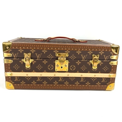 ルイヴィトン LOUIS VUITTON コフレ シャンパーニュ M20309 モノグラム シャンパン インテリア ボックス BOX オブジェ トランク モノグラムキャンバス ブラウン 美品