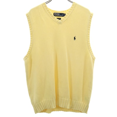 Polo by Ralph Lauren ポロバイラルフローレン Vネック ニットベスト M イエロー