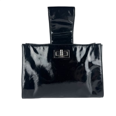 シャネル CHANEL ハンドバッグ 2.55 パテントレザー ブラック レディース【中古】 z10096